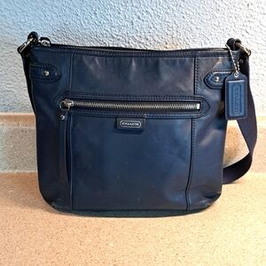 Coach Navy Blue Leather Crossbody Bag